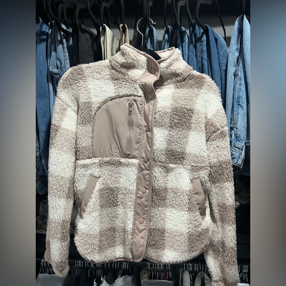 Hippie Rose Stone Plaid Jacket- Size Small